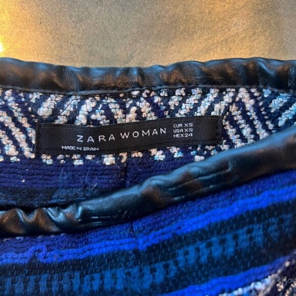 Zara Blue Pattern Mini Skirt - Picture 11 of 13